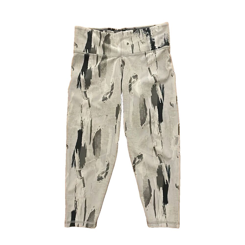 Tasc Performance Nola Cropped Grey Brush Strokes Leggings Womens Size XS